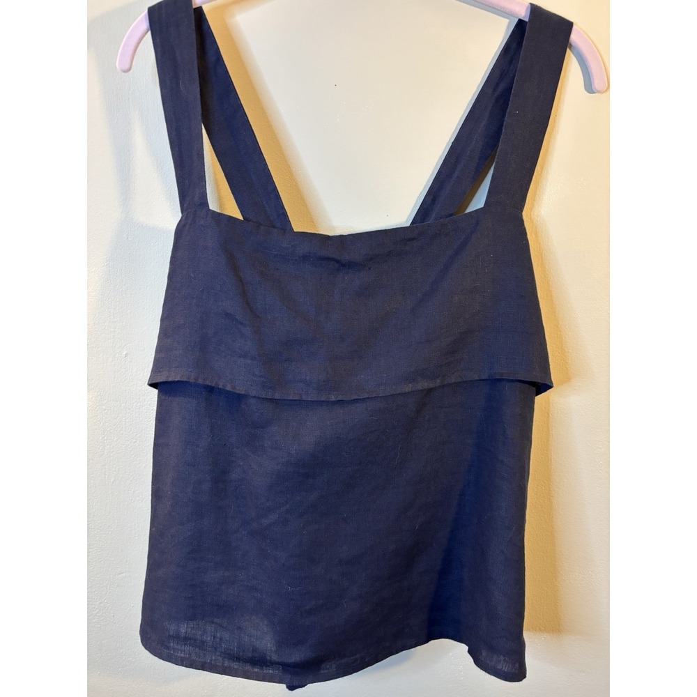 Quince Navy Blue Linen Tank Top